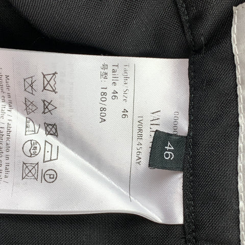 VALENTINO Taille 30 Pantalon habillé plissé en laine color block noir et jaune