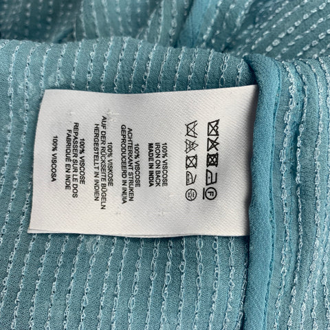 DRIES VAN NOTEN FW 22 Size S Light Blue Sequined Viscose Long Sleeve Shirt