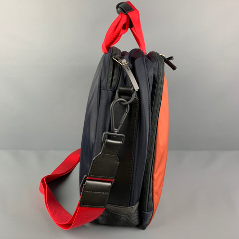 PAUL SMITH Navy Brick Color Block Nylon Computer Bag