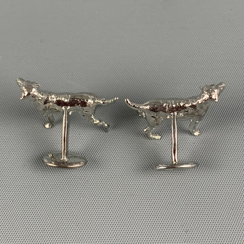 Boutons de manchette VINTAGE argentés pour chiens