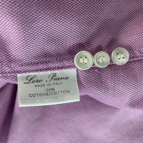 LORO PIANA Size M Purple Cotton Button Down Long Sleeve Shirt