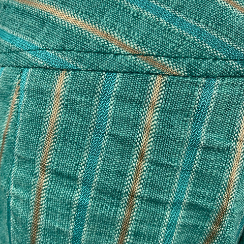 M MISSONI Taille 2 Short en lin / coton à rayures tissées vertes
