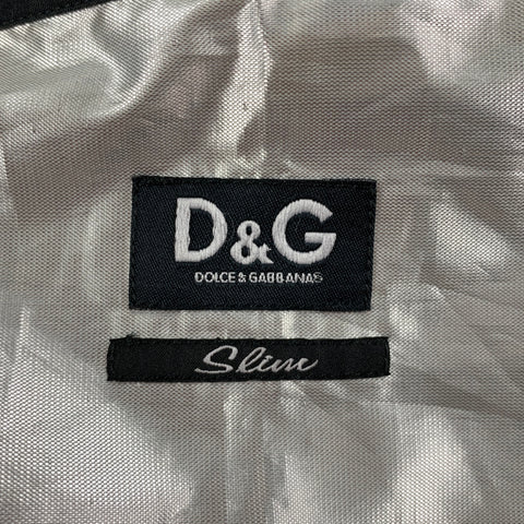 D&G by DOLCE & GABBANA Size XS Silver & Black Metallic Button Up Long Sleeve Shirt