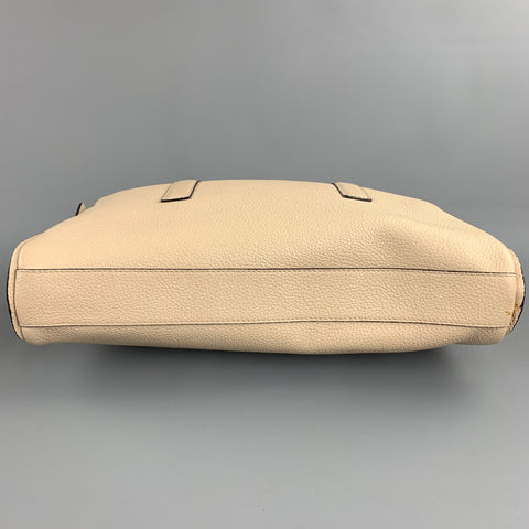 CALVIN KLEIN COLLECTION Beige Pebble Grain Leather Cross Body Handbag