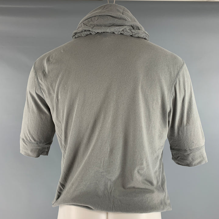 ANN DEMEULEMEESTER Size S Grey Cotton Hooded Sweatshirt