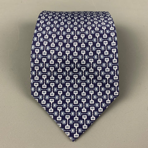 GUCCI "Horsebit" Navy Mod Silk Tie