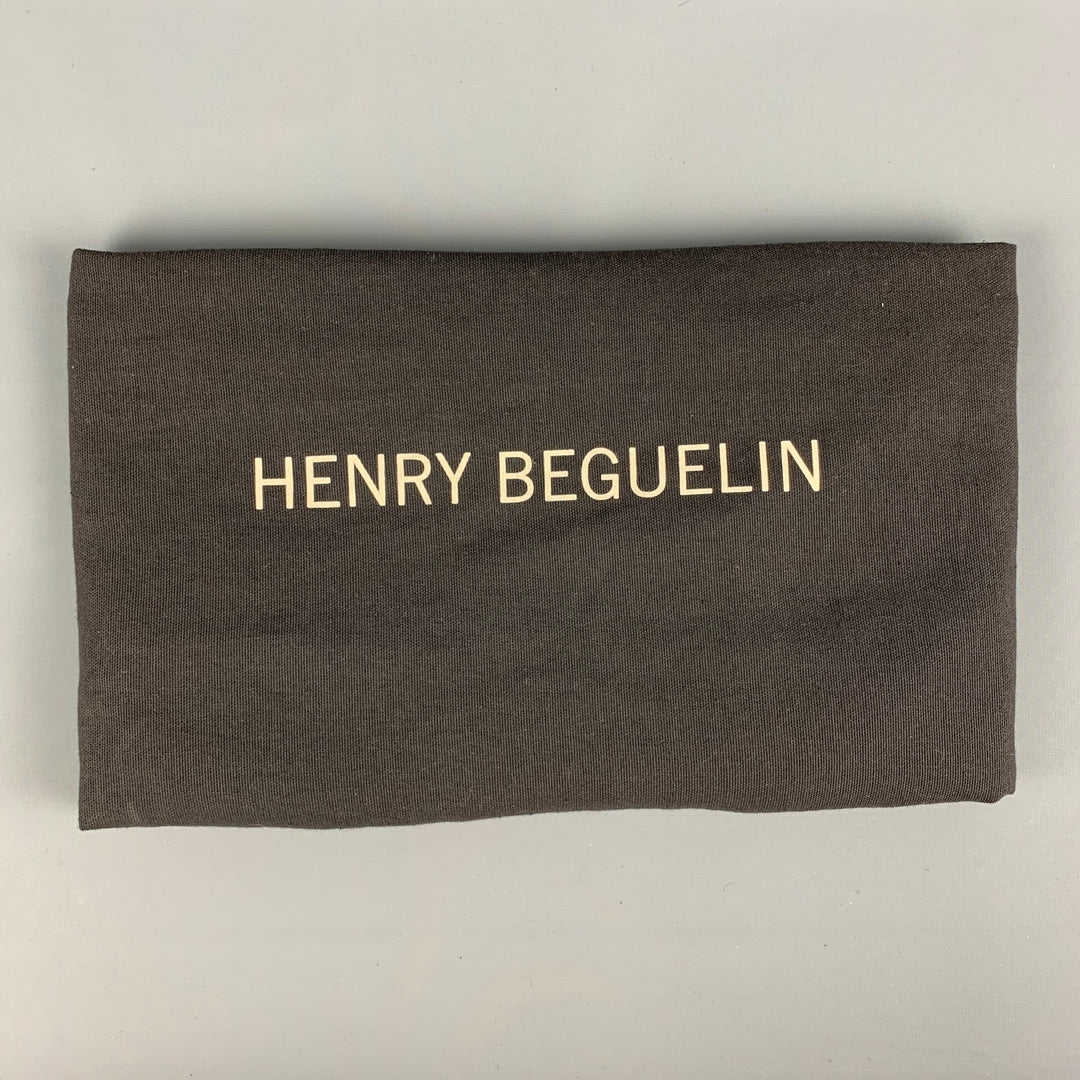 HENRY BEGUELIN Black Distressed Leather Top Handle Bag
