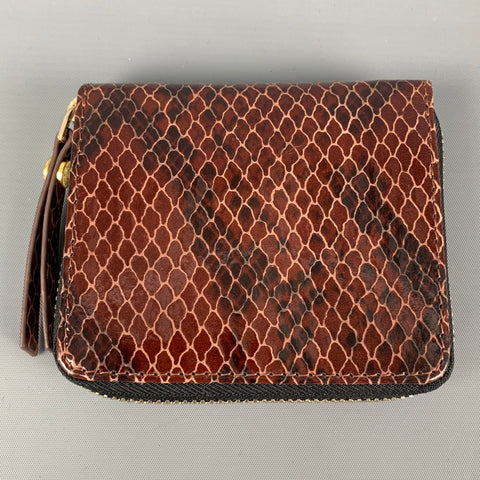 SCOTCH AND SODA  Burgundy Brown Faux Snake Leather Wallet