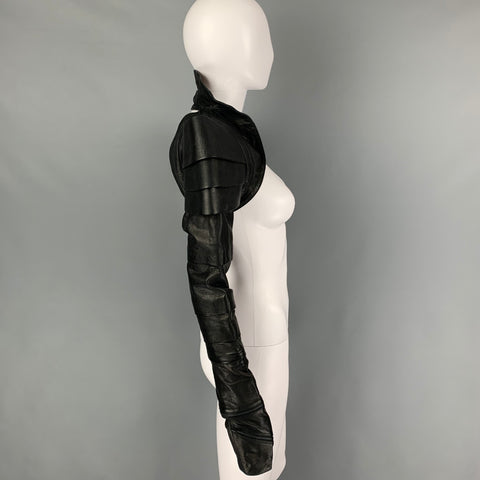 GELAREH Size S Black Goat Skin Shoulder Jacket
