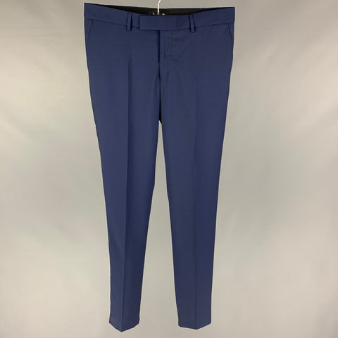 THE KOOPLES Size 32 Blue Wool Zip Fly Dress Pants
