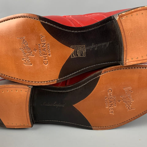 VIVIENNE WESTWOOD Taille 11 Bottines ceinturées en cuir rouge