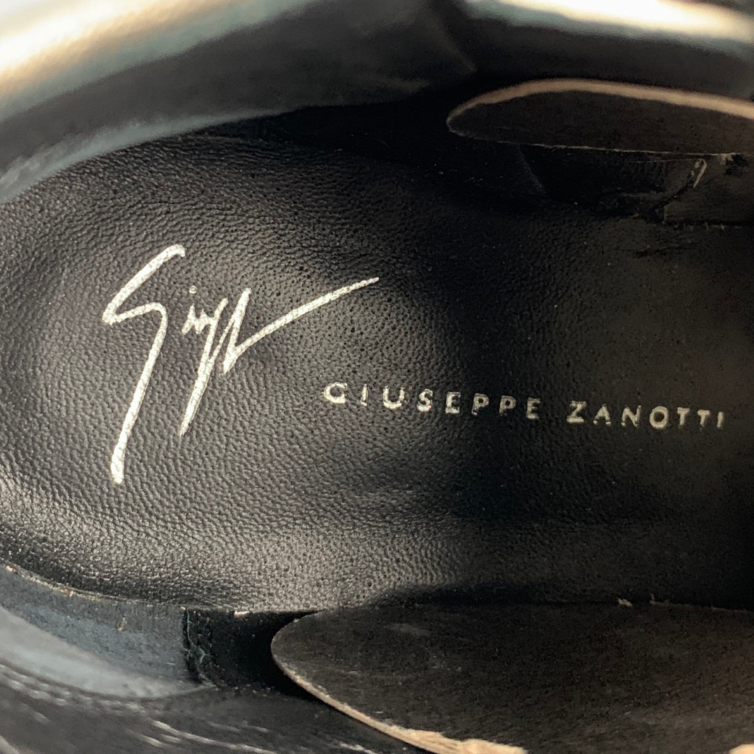 GIUSEPPE ZANOTTI Size 5 Silver Leather Ankle Boots
