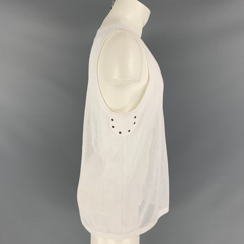 BURBERRY PRORSUM Size XL White Mesh Cotton Tank Top