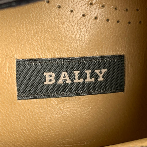 BALLY Size 9 Black Leather Cap Toe Lace Up Rogers Shoes