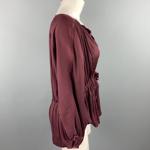 ISABEL MARANT Taille M Bourgogne Polyester Cordon Boho Blouse
