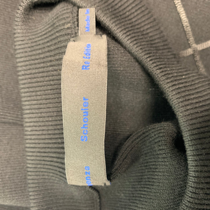 PROENZA SCHOULER Size L Black Cut Outs Rayon  Polyester Fringed Pullover