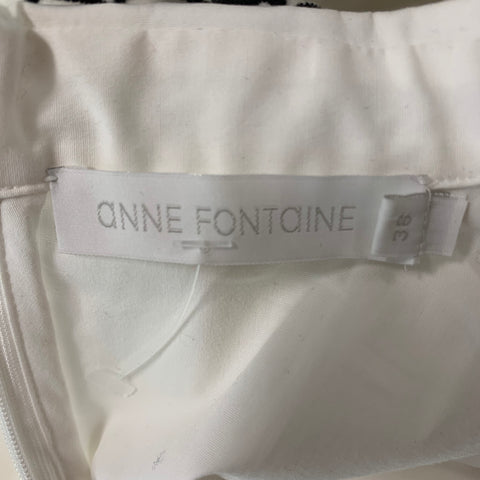 ANNE FONTAINE Taille 6 Blouse Blanc Noir Coton &amp; Élasthanne