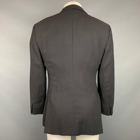 GIORGIO ARMANI Size 40 Black Wool Notch Lapel Sport Coat
