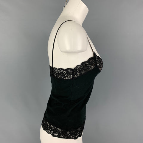 RALPH LAUREN Black Label Size M Black Mercerized Cotton Camisole Shell