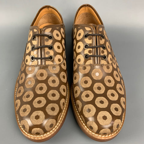 MARC JACOBS Size 8 Brown Laser Cut Leather Lace Up Shoes