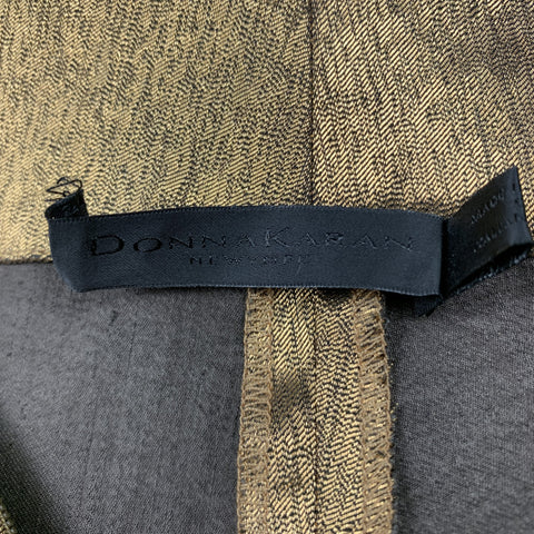 DONNA KARAN Size 6 Gold Stretch Linen / Rayon Dress Pants