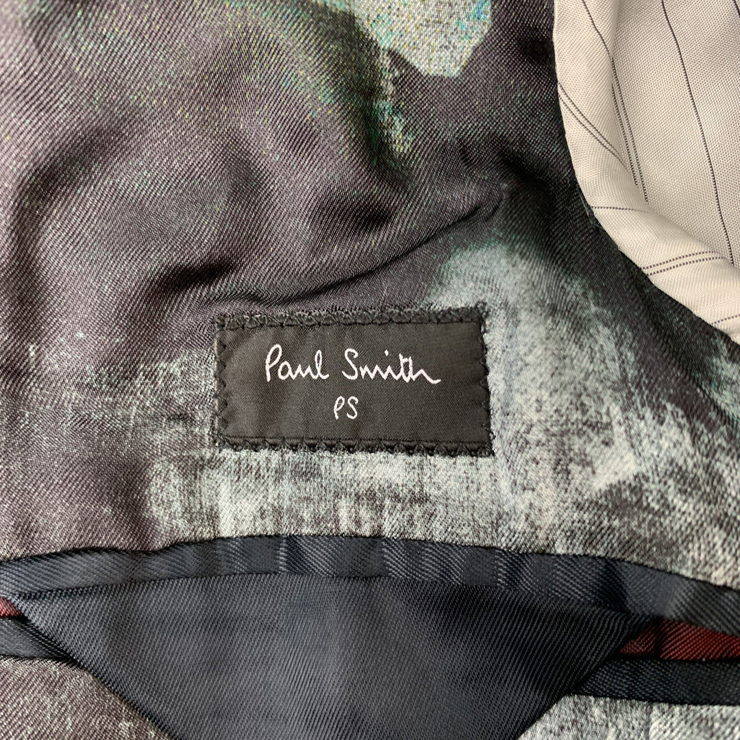 PS by PAUL SMITH Talla 38 Abrigo deportivo con solapa de muesca de terciopelo de algodón azul marino