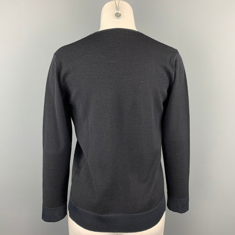 MAX MARA Size S Black Knitted Virgin Wool Blend Cardigan