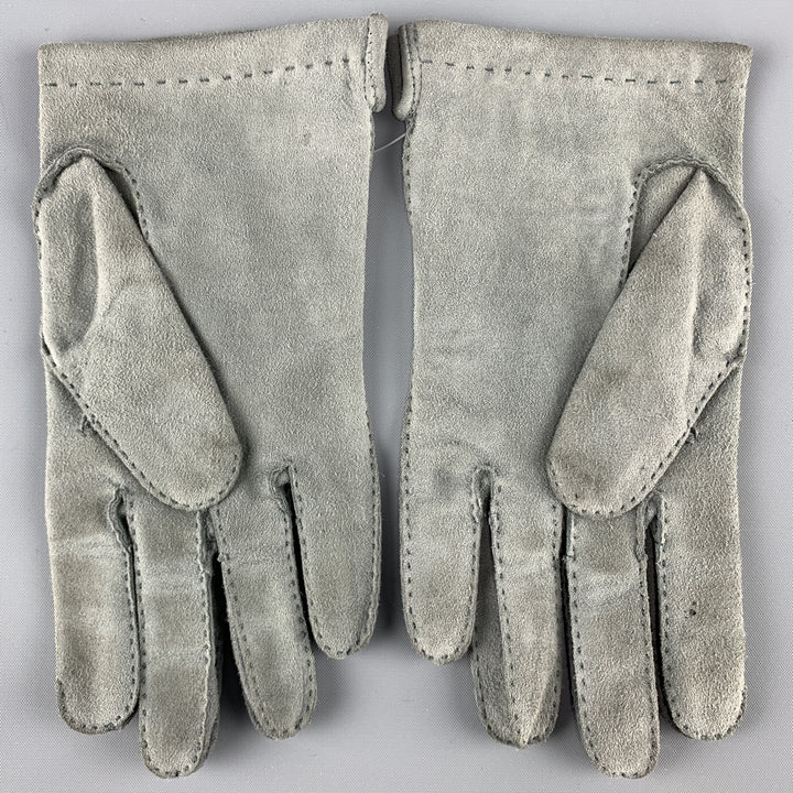 Vintage PAUL STUART Size S Gray Silk Suede Gloves