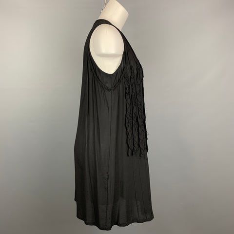 ANN DEMEULEMEESTER Taille 6 Robe droite à volants noire