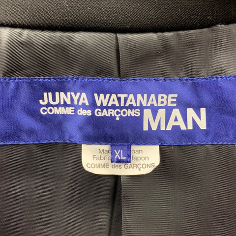 JUNYA WATANABE Size XL Silver & Black Tweed Wool Blend Sport Coat