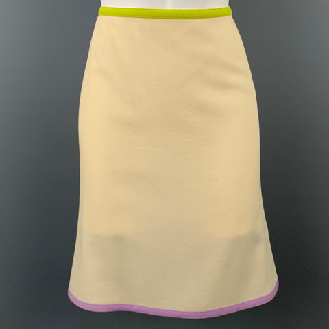 MOSCHINO Size 6 Cream Jersey Virgin Wool 3 Piece Skirt Set
