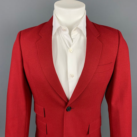 PAUL SMITH Size 36 Burgundy Wool Notch Lapel Suit