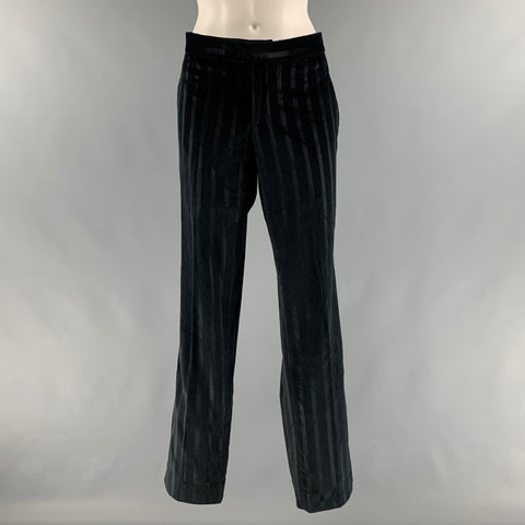 D&amp;G by DOLCE &amp; GABBANA Taille 34 Pantalon habillé en viscose de coton à rayures noires