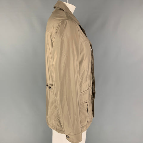 LORO PIANA Size XL Taupe Polyester Hidden Placket Jacket