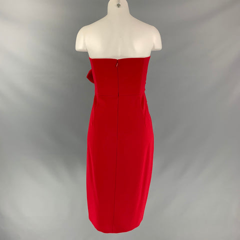 MAX MARA Size 12 Solid Red Triacetate Blend Dress