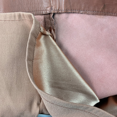 REISS Size 4 Brick Leather Lamb Skin Mini Skirt