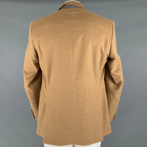 SAKS FIFTH AVENUE Size 44 Tan Cashmere Notch Lapel Sport Coat