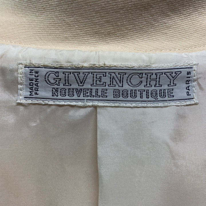 GIVENCHY Nouvelle Boutique by HUBERT Size M Cream Twill Belted Coat