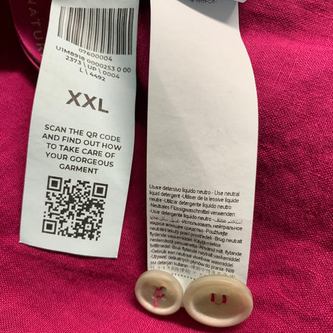 120% LINO Chest Size 44 Raspberry Linen Notch Lapel Sport Coat