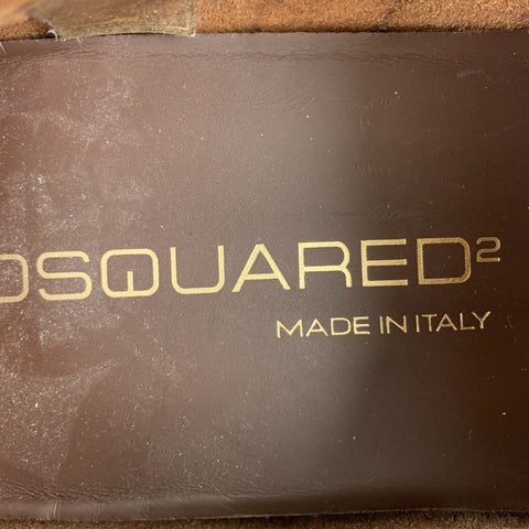 DSQUARED2 Size 10 Brown Leather Driver Sole  Loafers