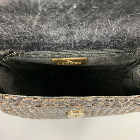 DE VECCHI by HAMILTON TON HODGE Bolso de hombro de cuero tejido marrón