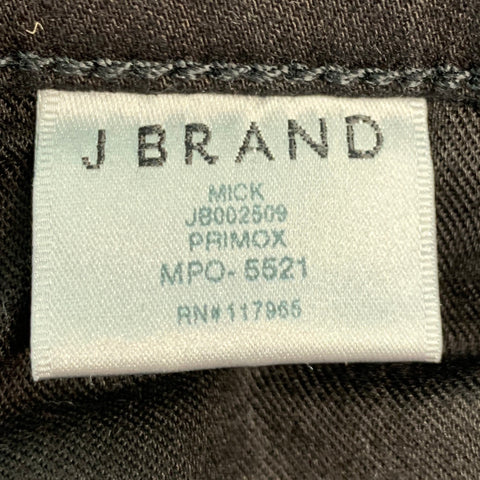J BRAND Size 29 Black Solid Cotton Elastane Zip Fly Jeans