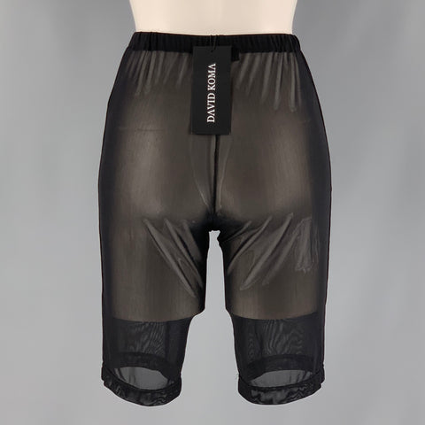 DAVID KOMA Talla 10 Pantalones cortos transparentes de poliéster y elastano negros