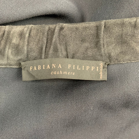 FABIANA FILIPPI Size M Navy & Grey Merino Wool / Viscose Jacket