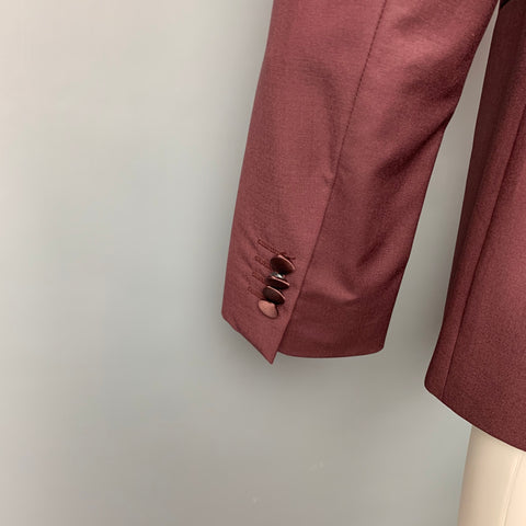 PAUL SMITH Kensington Fit Size 40 Regular Burgundy Wool / Mohair Sport Coat