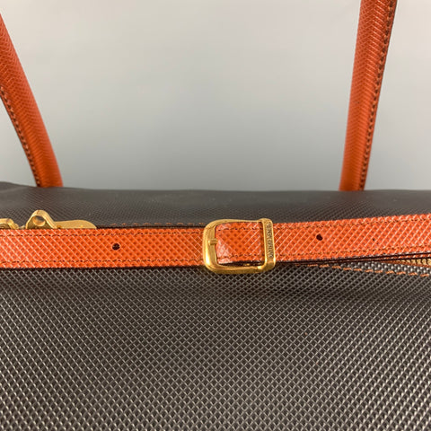 Vintage BOTTEGA VENETA Black Tan Leather Duffle Bag