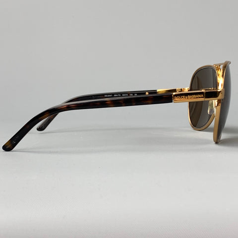 DOLCE & GABBANA Gold Metal Aviator Sunglasses