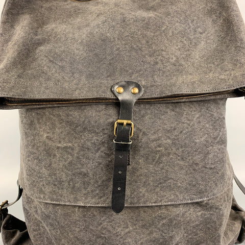 MARTIN MARGIELA Charcoal Canvas Cotton Shoulder Strap Sack Bag