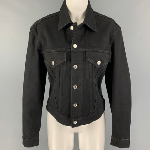 HELMUT LANG Size L Black Cotton Masc Trucker Jacket