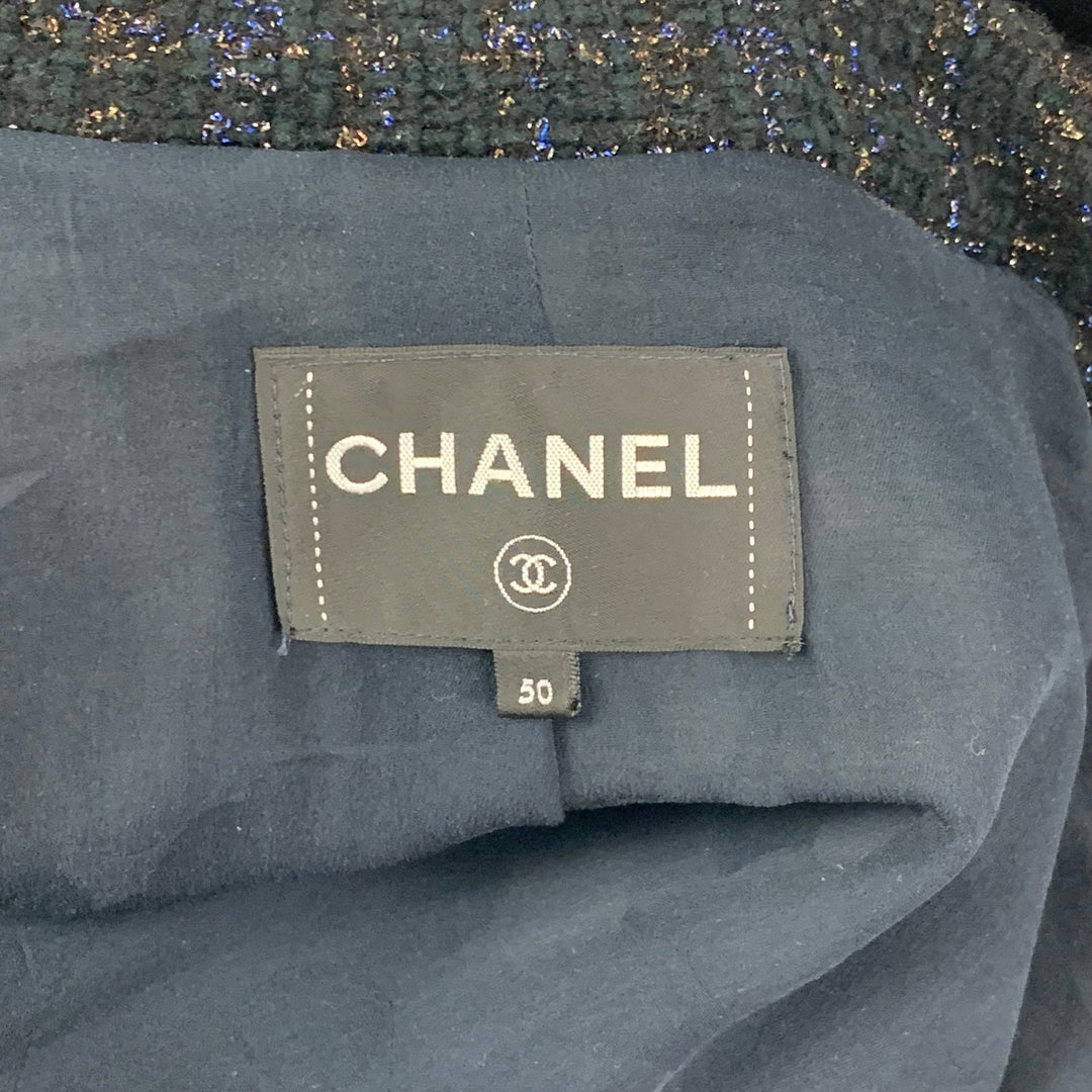 CHANEL Size 18 Navy Gold Cotton Blend Metallic Single Breasted Coat – Sui  Generis Designer Consignment